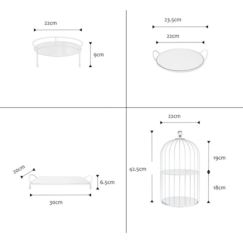 Luxury Cup cakes dessert mirror cake stand set metal display stands supplies cake decorating tools