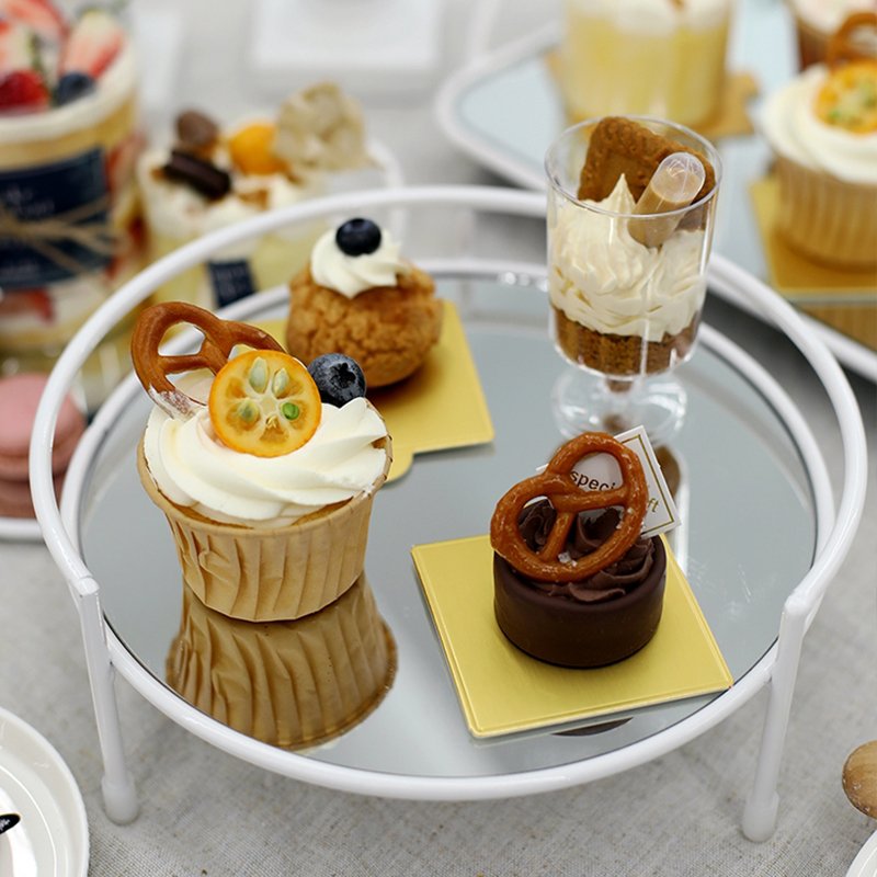 Luxury Cup cakes dessert mirror cake stand set metal display stands supplies cake decorating tools
