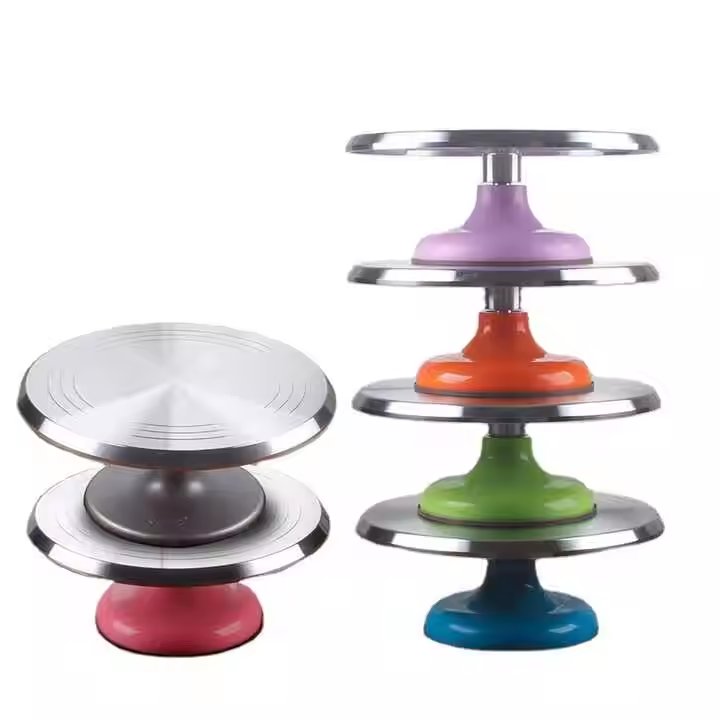 10 12 Inch Aluminium Alloy Revolving Cake Stand Super Smooth Professional Rotating Cake Turntable for Cake Decorating Supplies