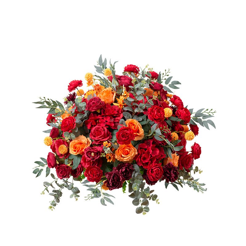 Wedding and holiday events with simulated flower backgrounds flower walls and cake table decorations as well as fake flowers