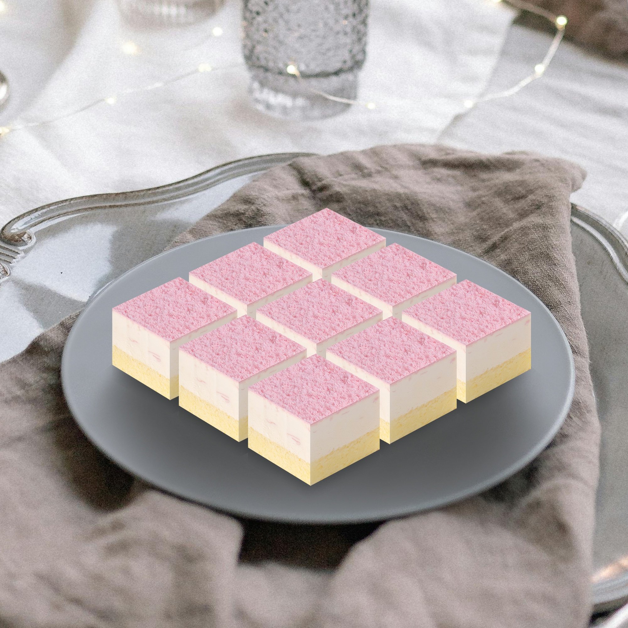 High-end E-commerce Bakery Snack Cherry blossom mousse square cake