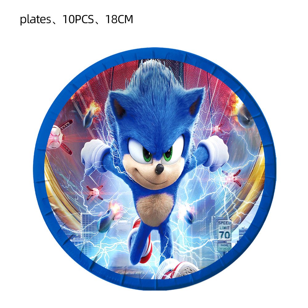 Blue Baby Boys Cartoon Theme Kids Birthday Plates Cups Napkins Disposable Tableware Supplies Birthday Party Decorations K0125