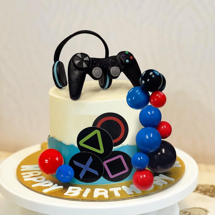 Video game themes Cake Toppers ,Headset Cake Decoration Ball , Controller Cake Decoration for Birthday Party Cake Decoration