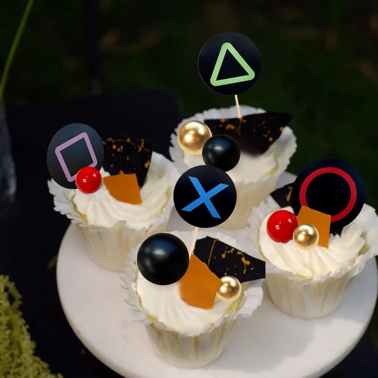 Video game themes Cake Toppers ,Headset Cake Decoration Ball , Controller Cake Decoration for Birthday Party Cake Decoration
