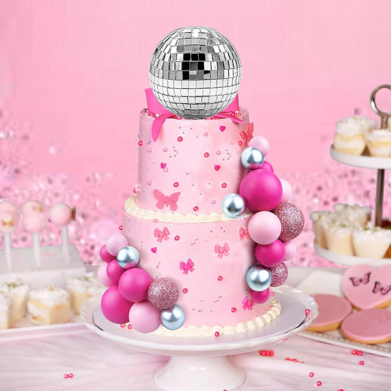 Hot Sale 32pcs Cake Decorations Disco Ball Wedding Party Birthday Party Supplies