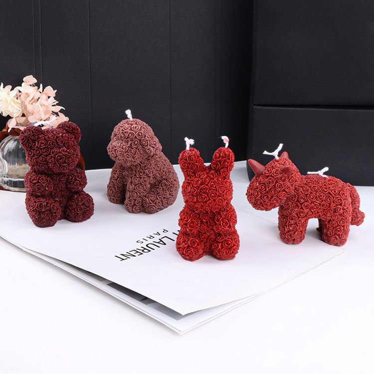YS DIY Flower Bear Unicorn Silicone Candle Mold Aromatherapy Candle Plaster Ornaments Soap Mould Handicrafts Plaster Making Tool