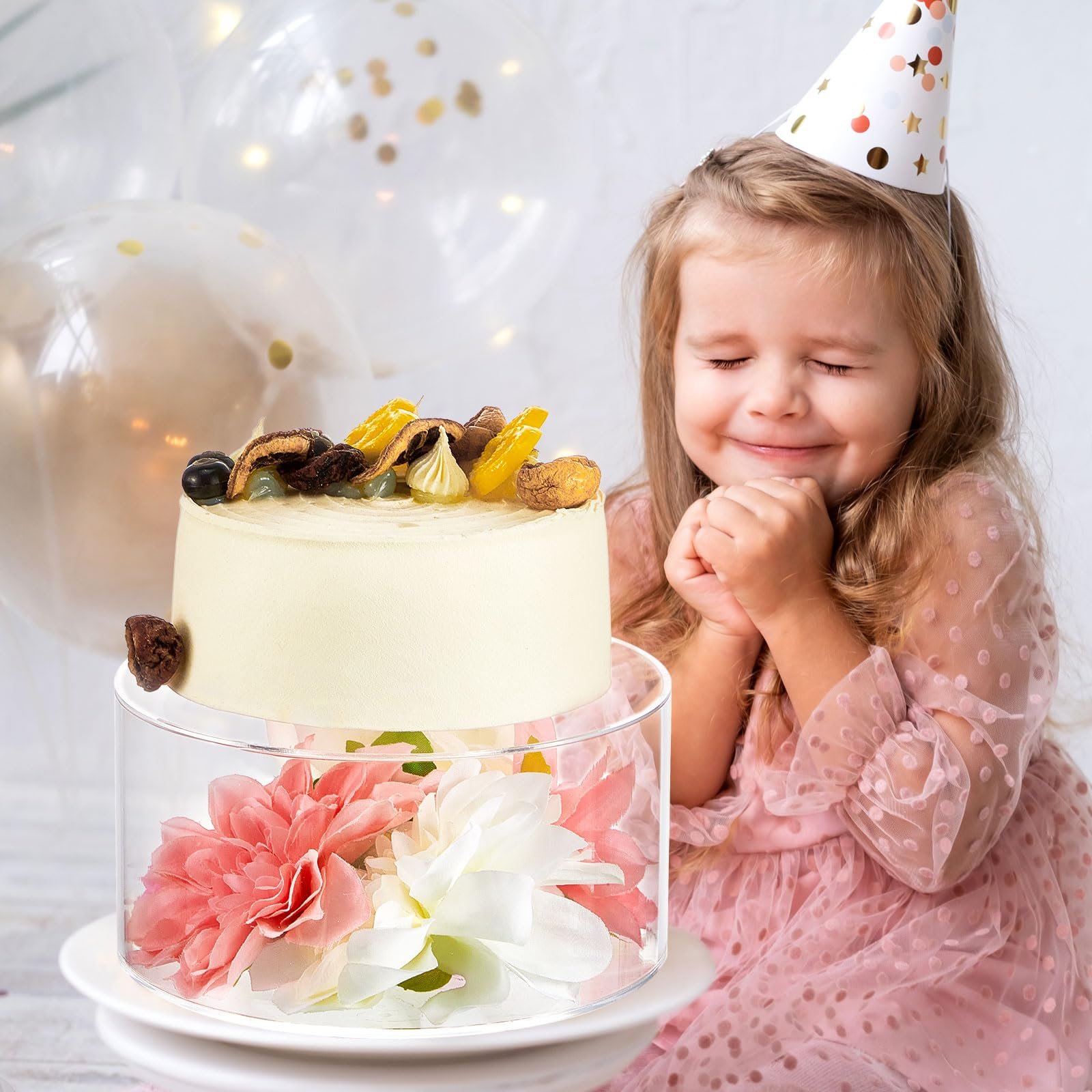 Factory wholesale clear with LED Lights birthday decor wedding party supplies Acrylic Cake Tray for cake decorating supplies