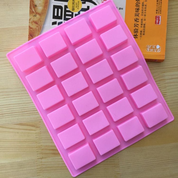 Hot Silicone Pudding Candy Mold 24 Cavity Square Silicone Soap Mold Handmade Candle Decorating Mould Soap Craft Supplies