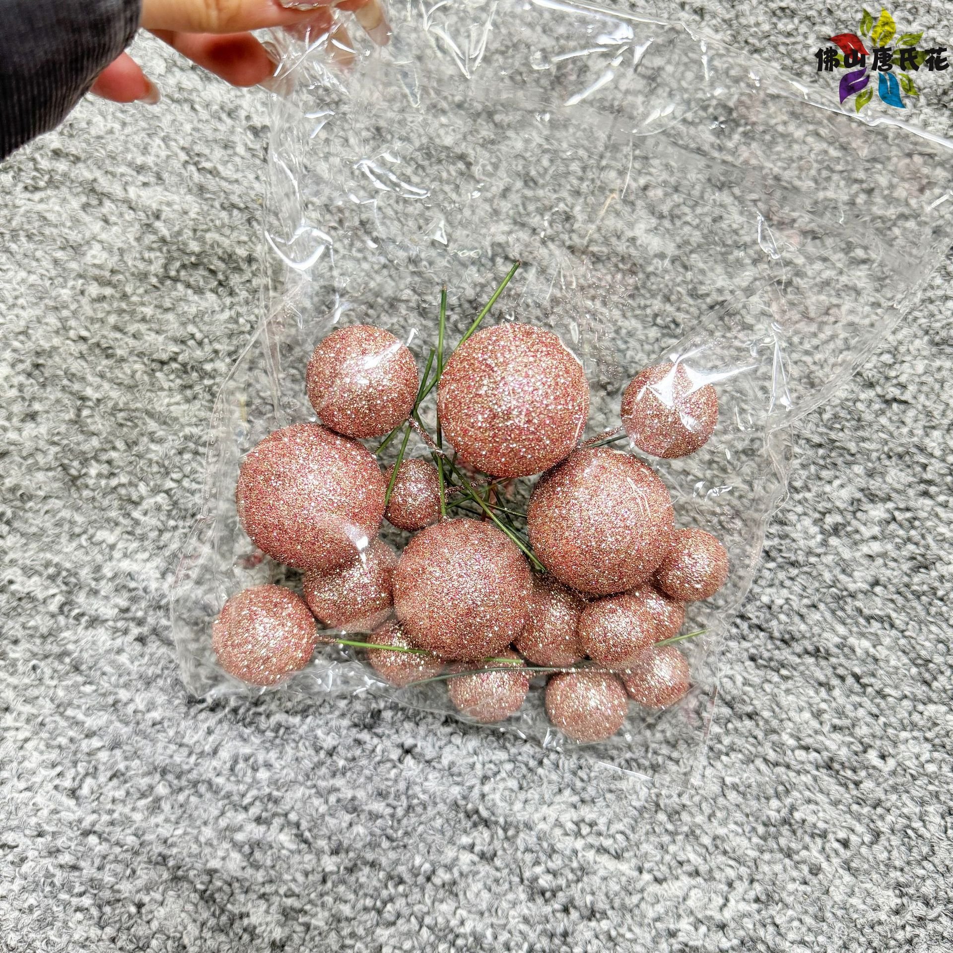 ins style Faux glitter foam ball for birthday cake decorative factory supplier wholesale 20 pcs mixed in one bag