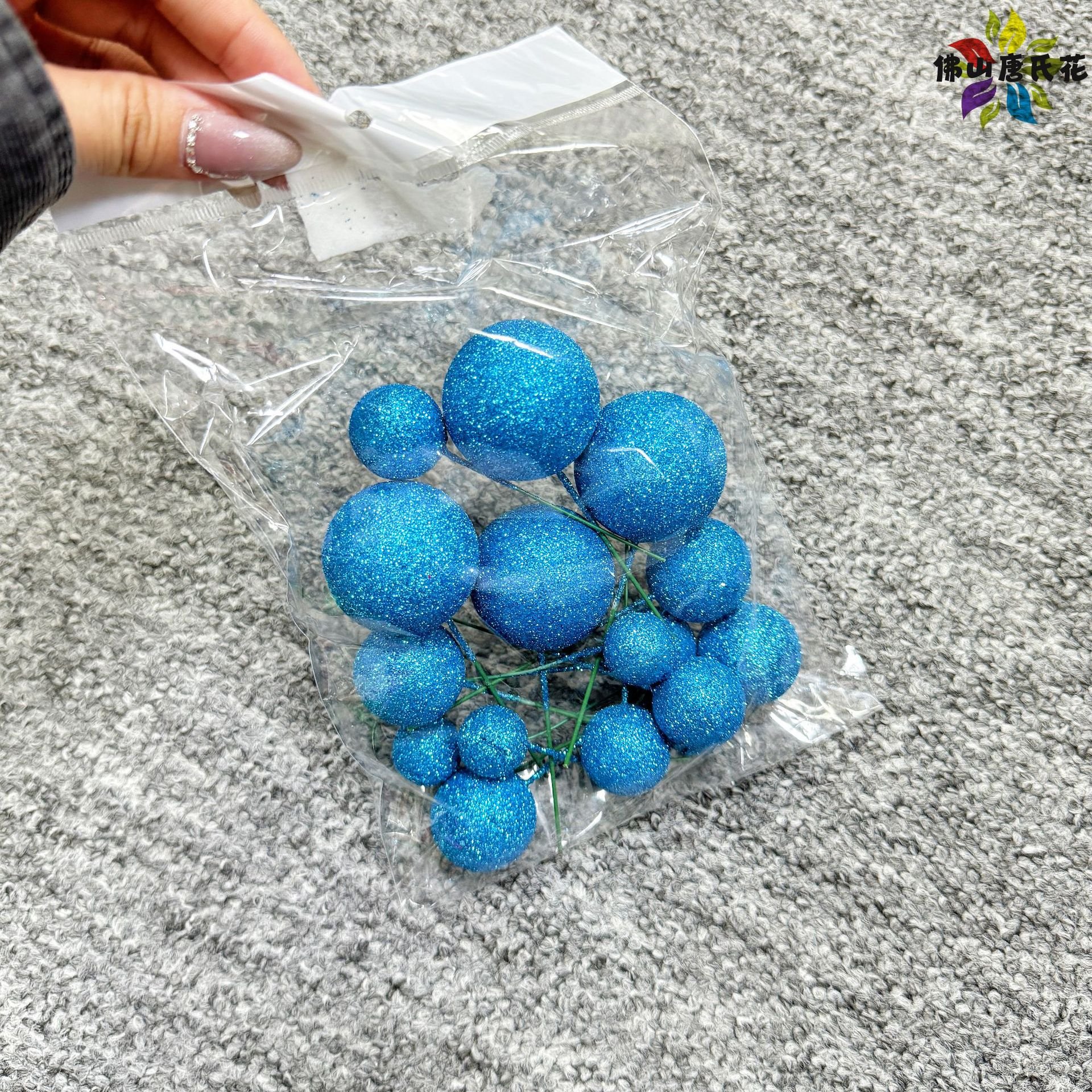 ins style Faux glitter foam ball for birthday cake decorative factory supplier wholesale 20 pcs mixed in one bag