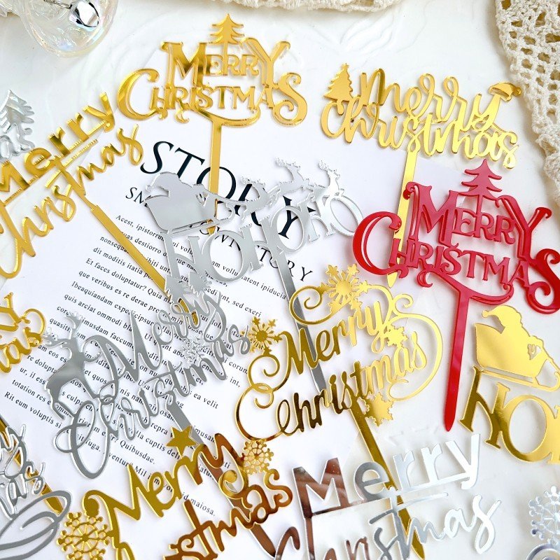 Christmas Decorations Cake Topper Acrylic Cake Topper Christmas Party Decoration