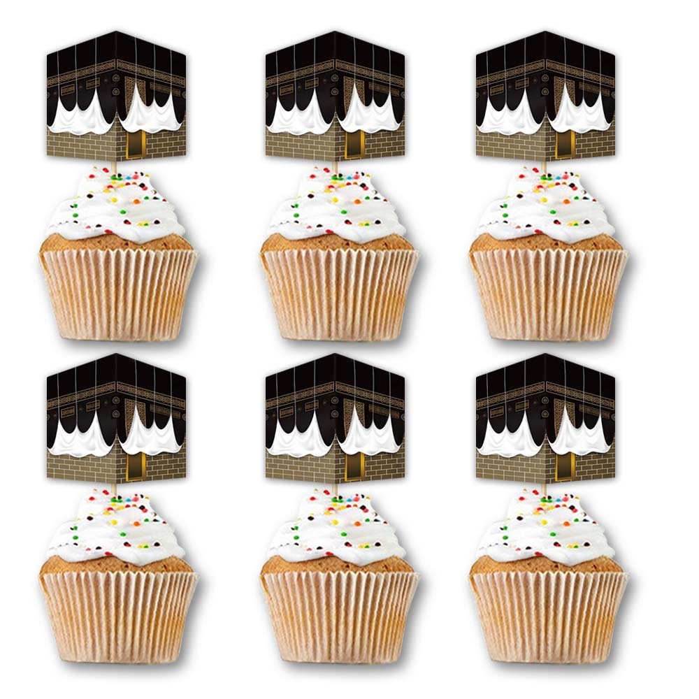 Omra mubarak Cupcake Topper Ramadan Kareem Party Decorations Muslim Hajj And Umrah Party Supplies