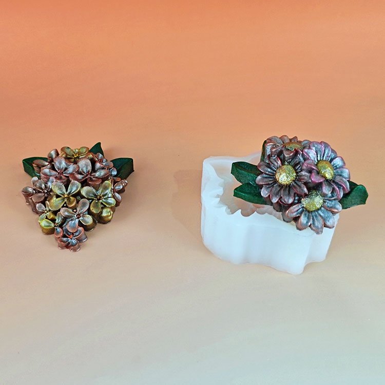 YS 6 Types Resin Flower Silicone Molds Polymer Clay Gypsum Molds for Soap Candle Making Cake Garden Jewelry Home Decoration