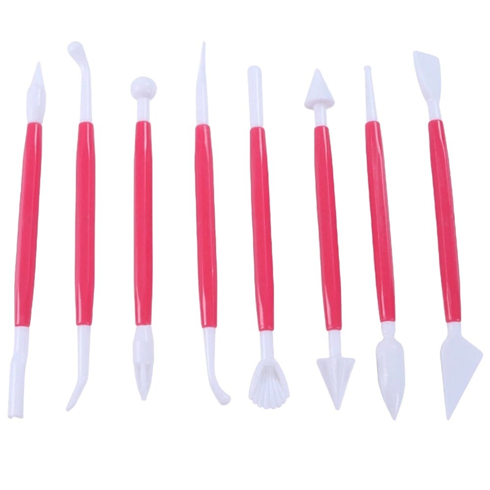 8pcs 16 Head Fondant Modelling Carving Cake Decorating Flower Pastry Craft Tool Head Fondant Modelling Carving Cake Decorating F