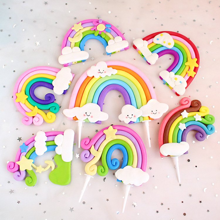 Baby Shower Decorations Happy Birthday Cake Topper Rainbow Butterfly Topper For Cakes Decoration