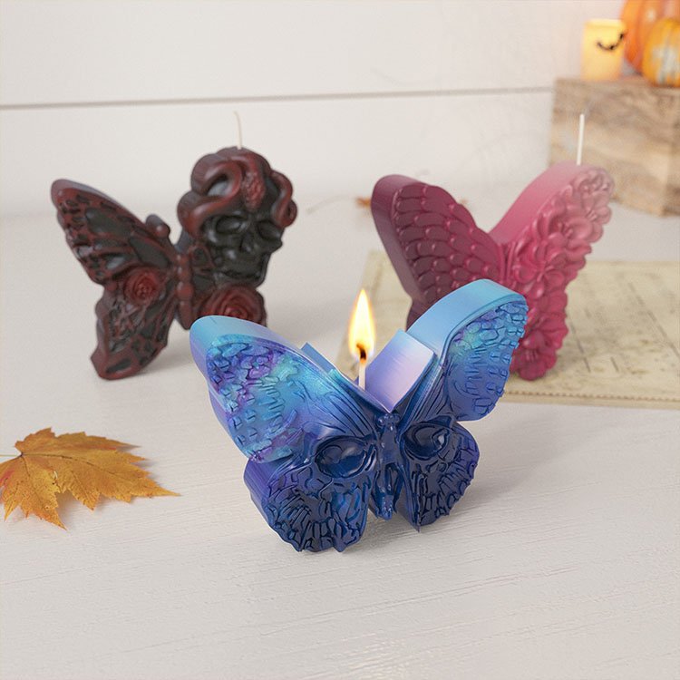 YS Unique Creative Butterfly Silicone Mold Skull Snake Flower Angel Shape Candles Cookies Chocolate Home Party Halloween Decor
