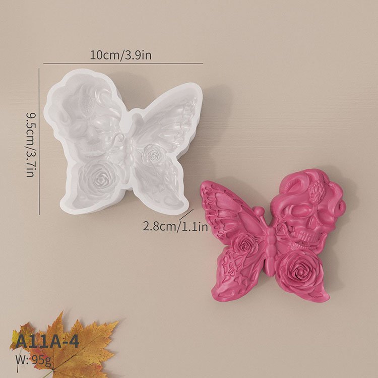 YS Unique Creative Butterfly Silicone Mold Skull Snake Flower Angel Shape Candles Cookies Chocolate Home Party Halloween Decor