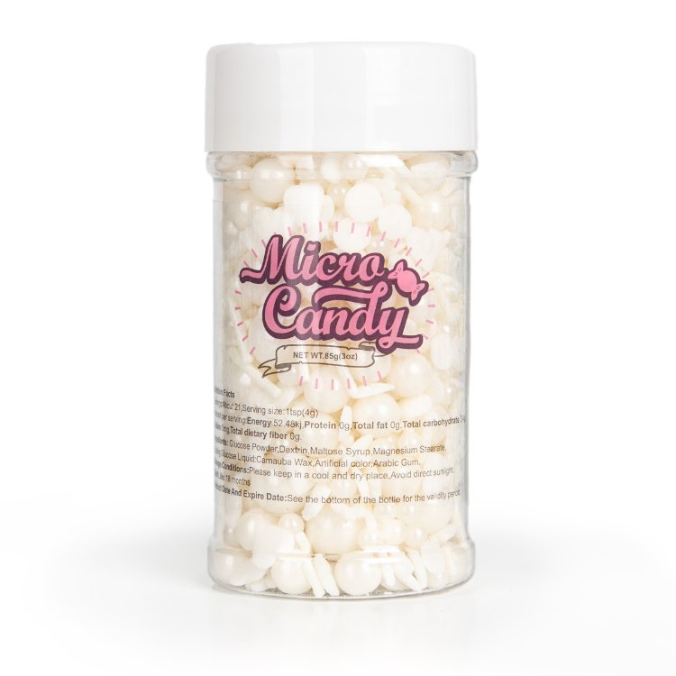 Edible White Sugar Pearls Baking Cake Sprinkles Cupcake Cake Topper Cookie Decorations