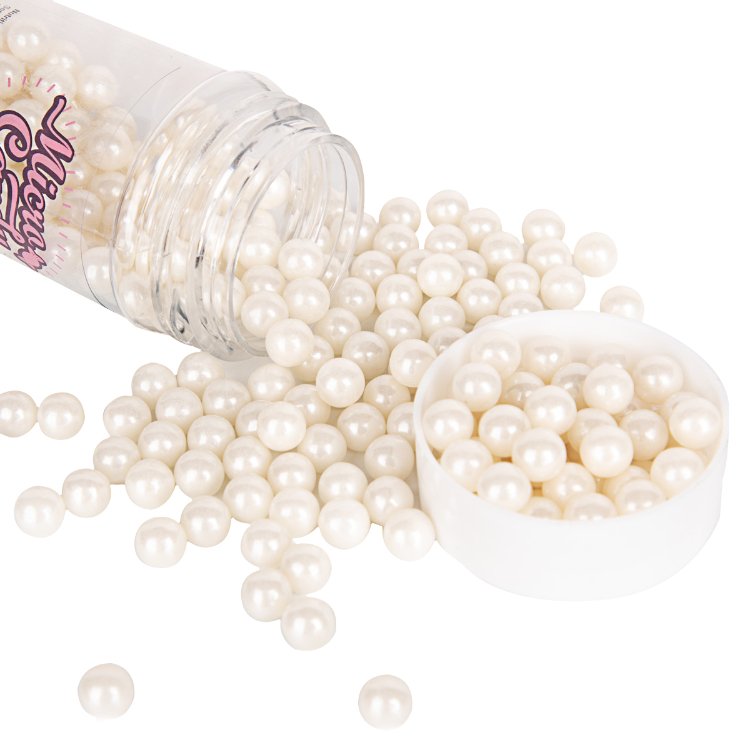 Edible White Sugar Pearls Baking Cake Sprinkles Cupcake Cake Topper Cookie Decorations