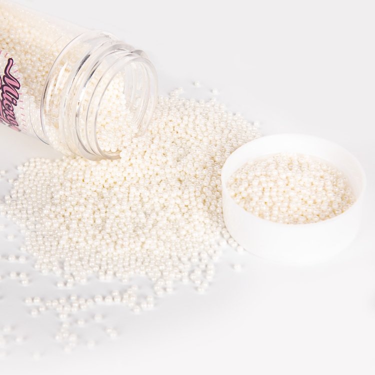 Edible White Sugar Pearls Baking Cake Sprinkles Cupcake Cake Topper Cookie Decorations
