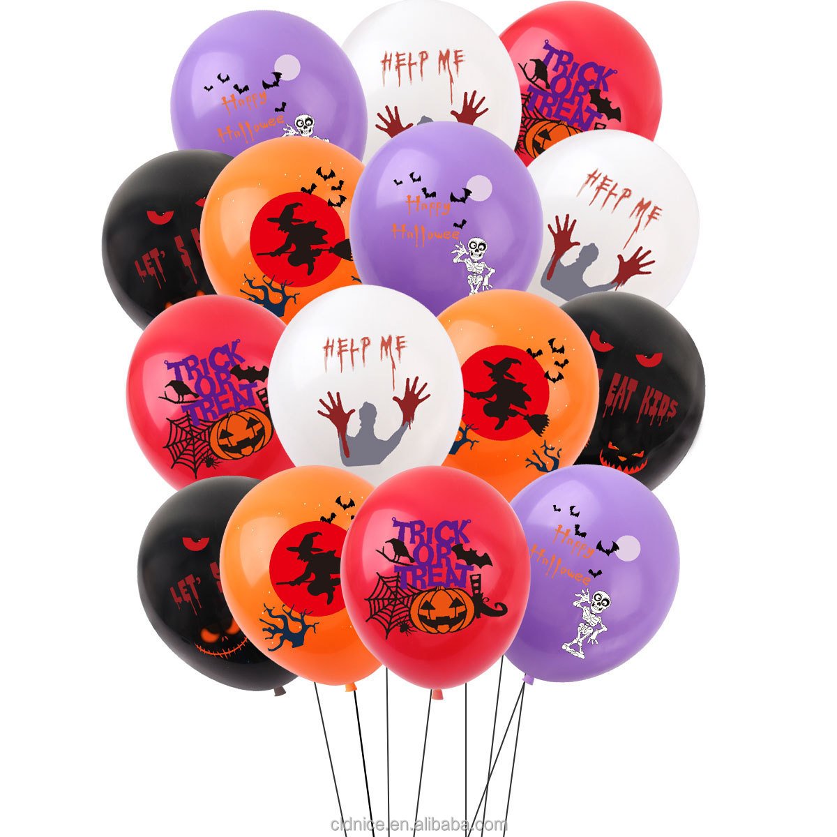Nice Happy Halloween Banner Decoration Balloon Black Spider Horrible Printed Balloon Kids Gift Toy Happy Halloween Party