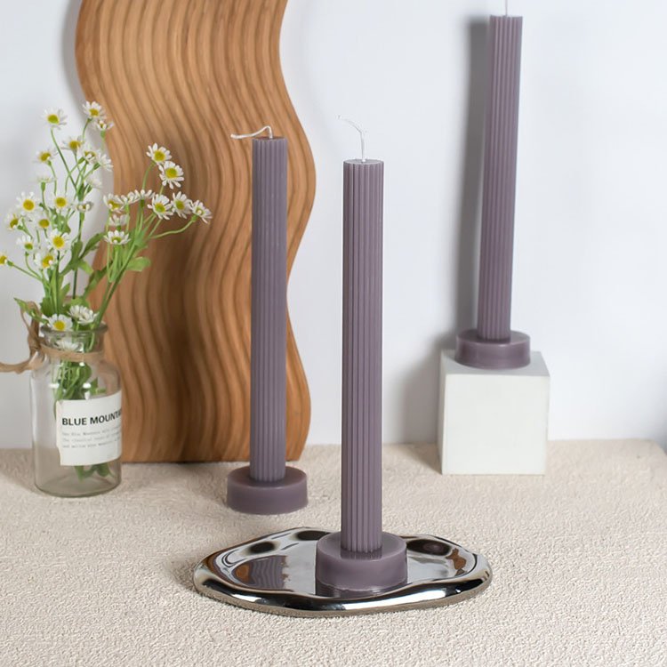 YS Fine Tooth Candlestick Silicone Plastic Molds Home Desktop Decoration Casting Mould DIY Soy Wax Aromatherapy Candle Making