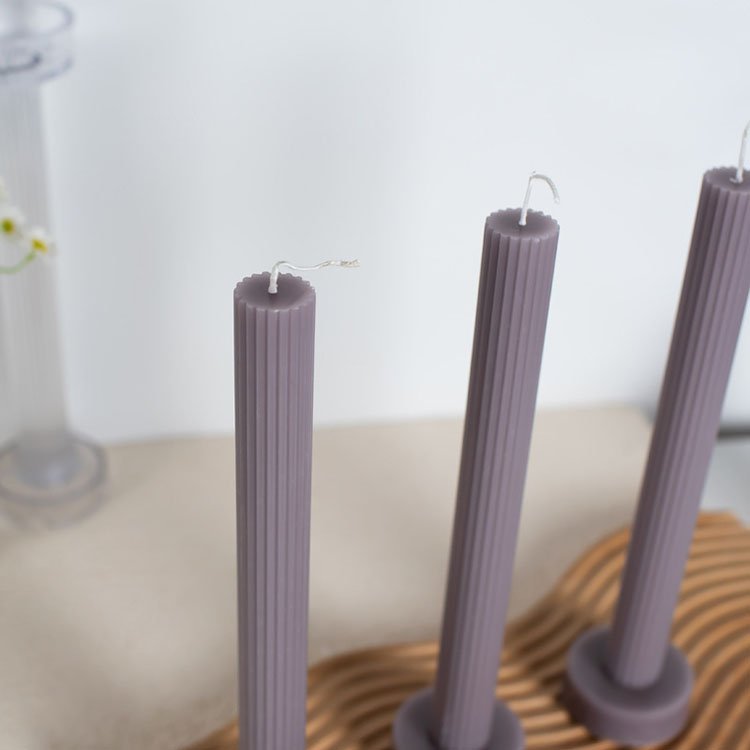 YS Fine Tooth Candlestick Silicone Plastic Molds Home Desktop Decoration Casting Mould DIY Soy Wax Aromatherapy Candle Making