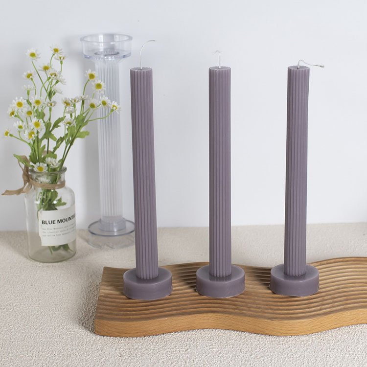 YS Fine Tooth Candlestick Silicone Plastic Molds Home Desktop Decoration Casting Mould DIY Soy Wax Aromatherapy Candle Making