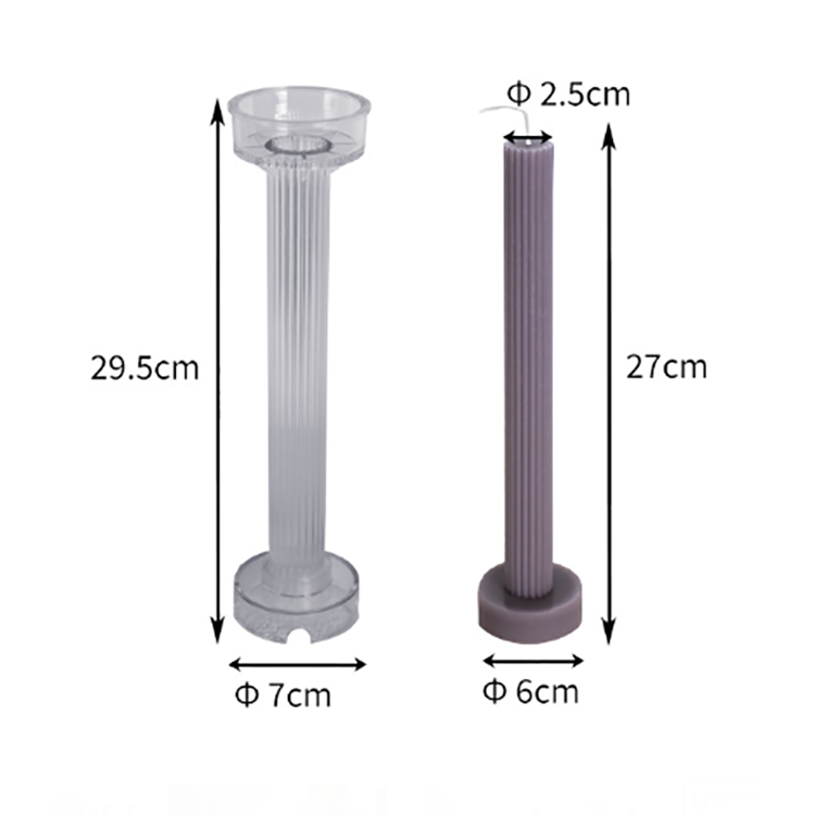 YS Fine Tooth Candlestick Silicone Plastic Molds Home Desktop Decoration Casting Mould DIY Soy Wax Aromatherapy Candle Making