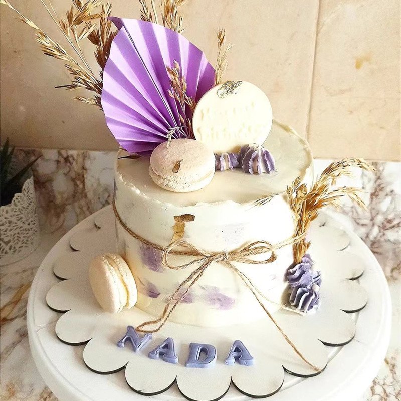 Ychon factory wholesale baking cake decorations birthday cake topper shiny paper folding fan net plugin cake accessories