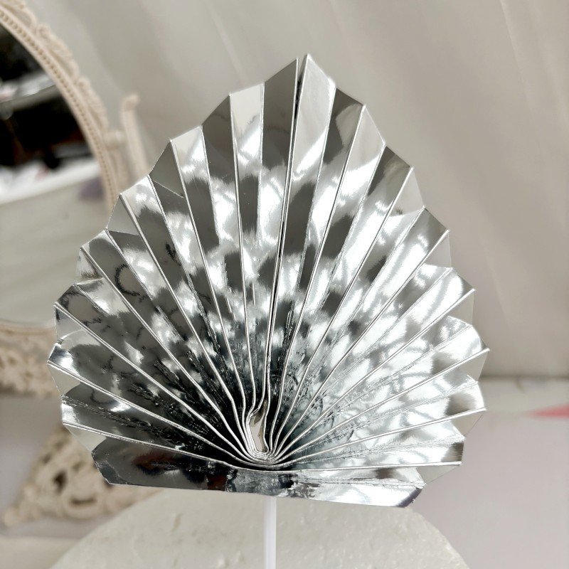Ychon factory wholesale baking cake decorations birthday cake topper shiny paper folding fan net plugin cake accessories