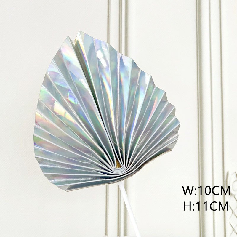 Ychon factory wholesale baking cake decorations birthday cake topper shiny paper folding fan net plugin cake accessories