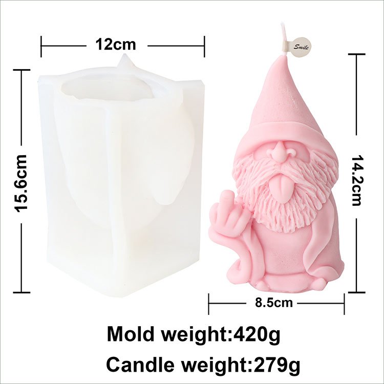 YS Cute Funny Santa Claus Silicone Candle Mold Christmas Gypsum Decorations Gift Casting Mould DIY Aromatherapy Candle Making