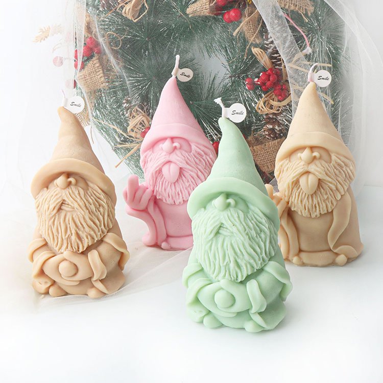 YS Cute Funny Santa Claus Silicone Candle Mold Christmas Gypsum Decorations Gift Casting Mould DIY Aromatherapy Candle Making