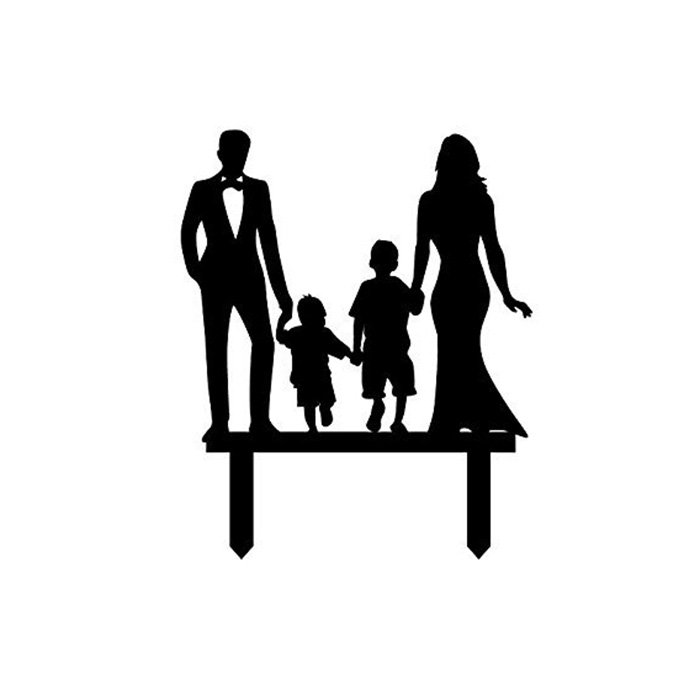 Customized Acrylic Anniversary Cake Topper Love Family Cake Topper Silhouette