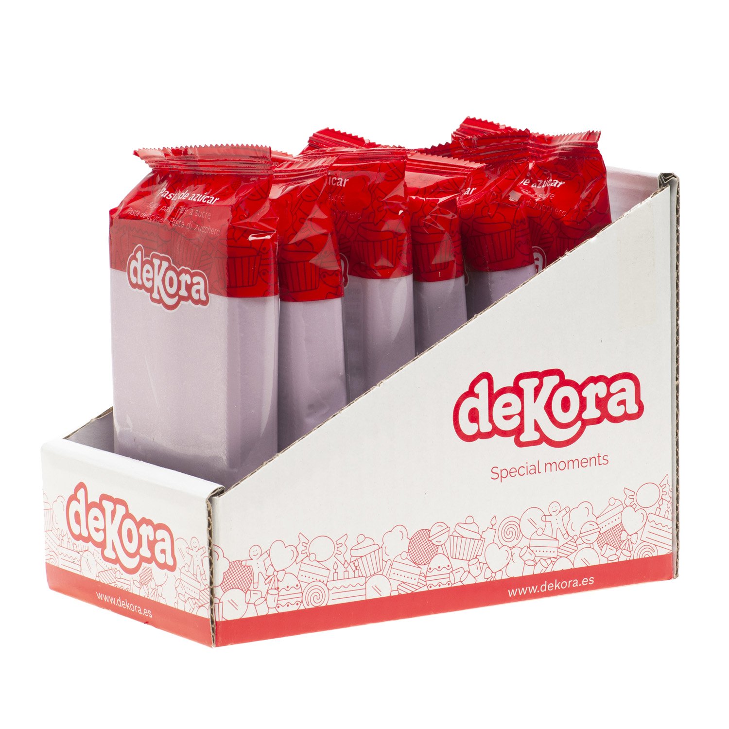 Dekora Brand Display Of 6 250G Edible Purple Sugar Paste Fondant Perfect For Cake Decorating