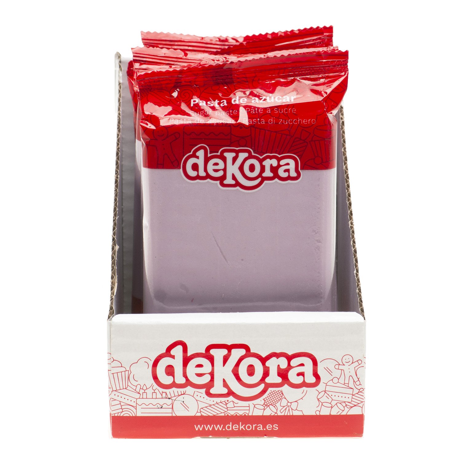 Dekora Brand Display Of 6 250G Edible Purple Sugar Paste Fondant Perfect For Cake Decorating