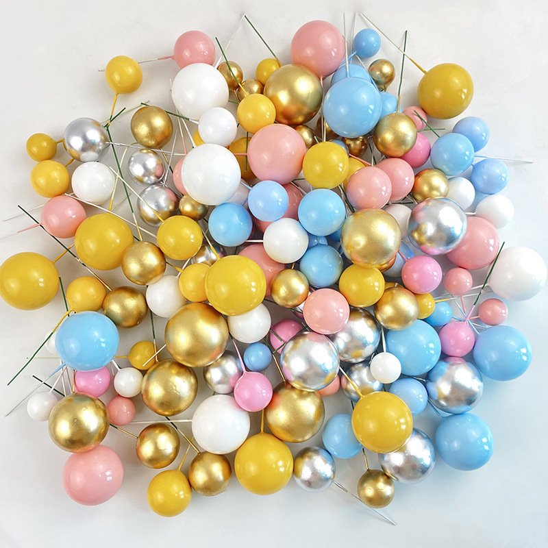 Birthday decoration accessories faux ball foam ball cake topper decor birthday ball for wholesale party supplies