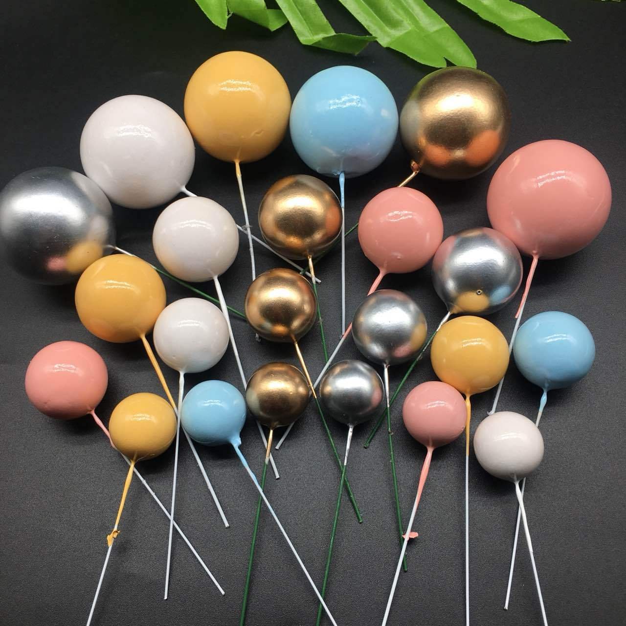 Birthday decoration accessories faux ball foam ball cake topper decor birthday ball for wholesale party supplies