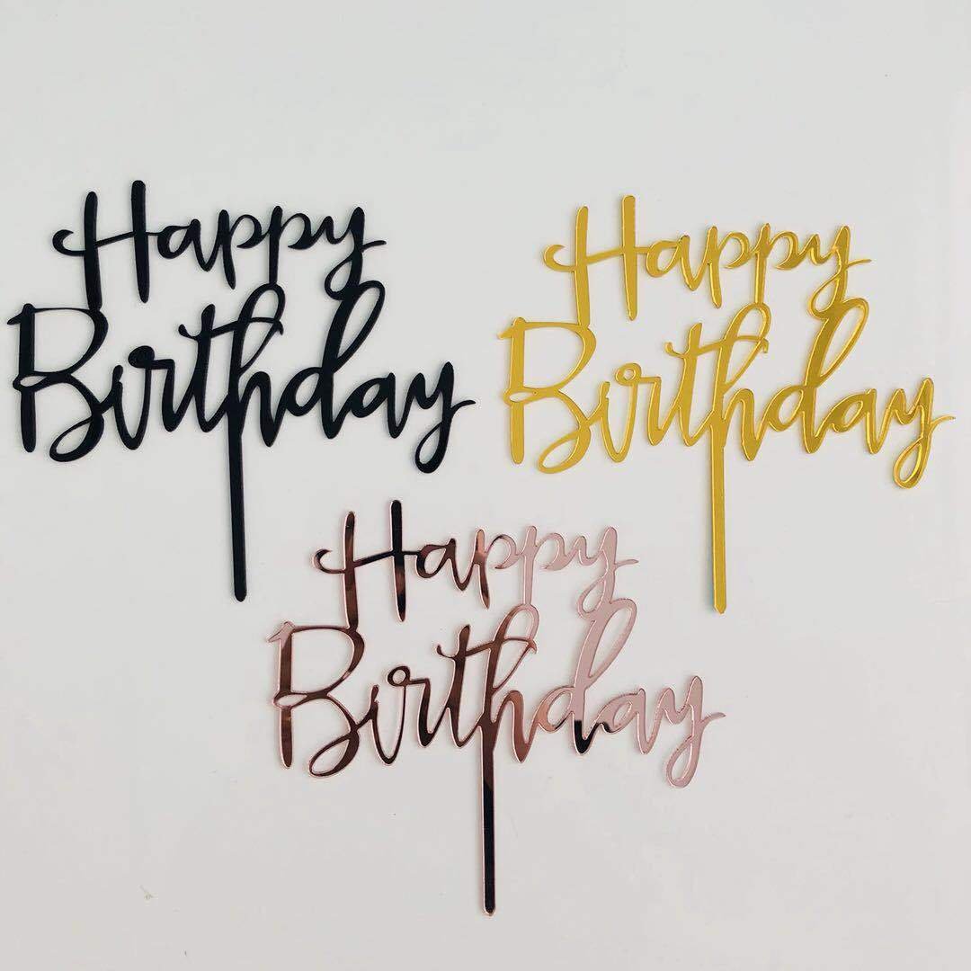 Wholesale Multi Color Acrylic Cake Topper for Events Party Christmas Wedding Happy Birthday Decoration Cake Decoration
