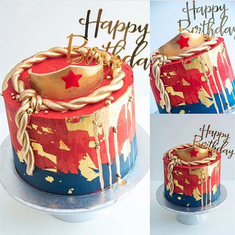 Wholesale Multi Color Acrylic Cake Topper for Events Party Christmas Wedding Happy Birthday Decoration Cake Decoration