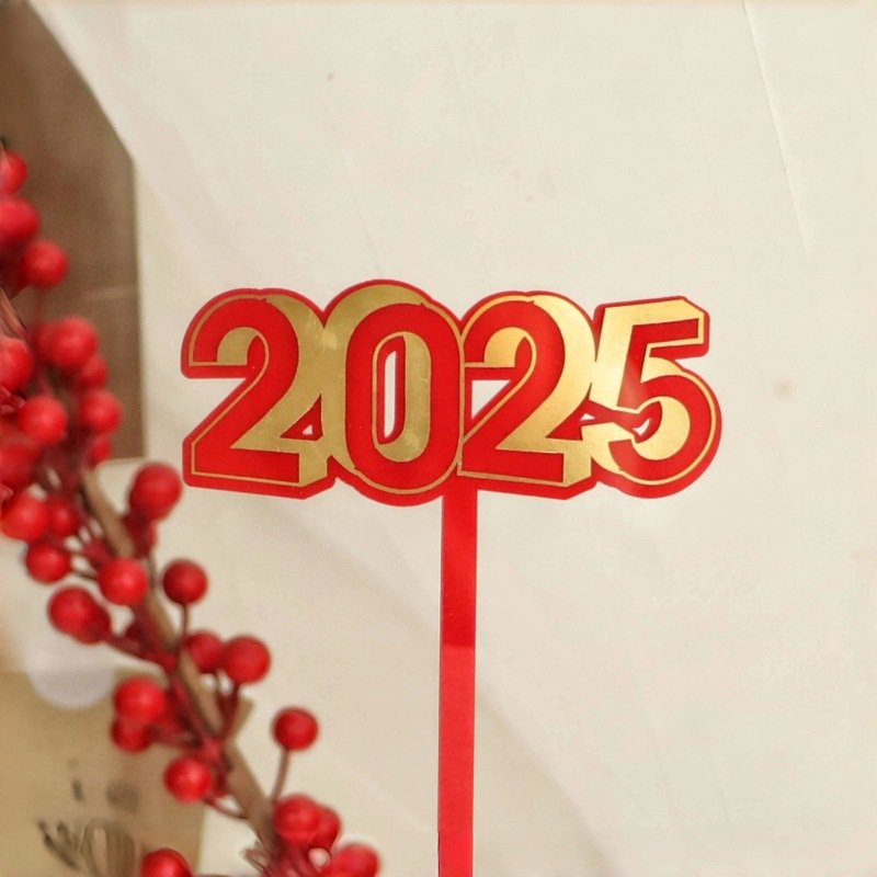 2025 Happy New Year acrylic cake topper New Year party cake decoration