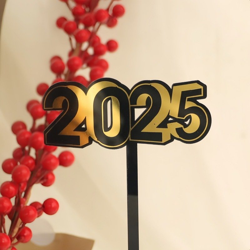 2025 Happy New Year acrylic cake topper New Year party cake decoration