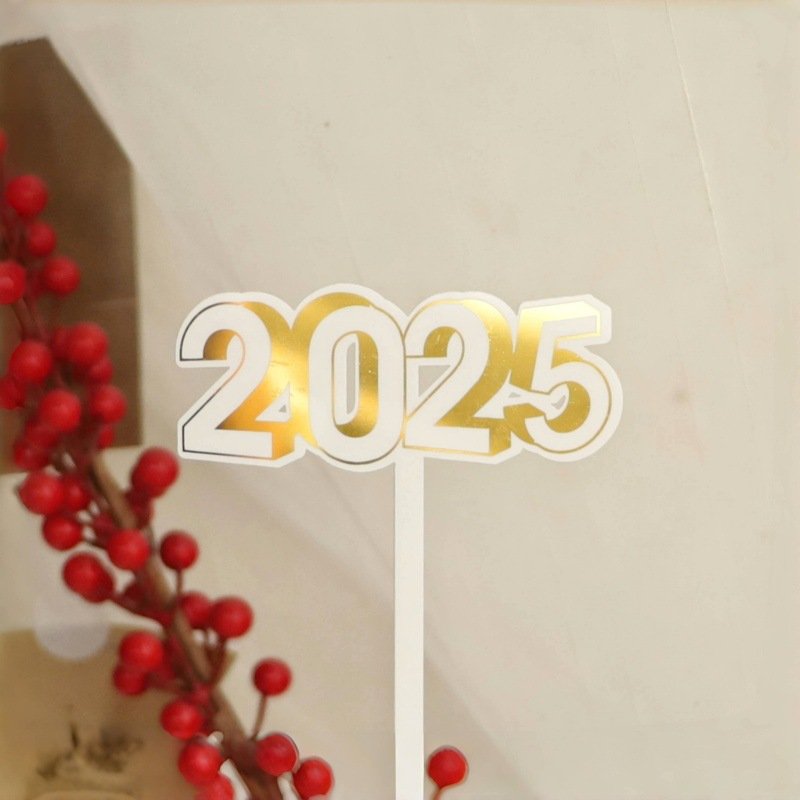 2025 Happy New Year acrylic cake topper New Year party cake decoration