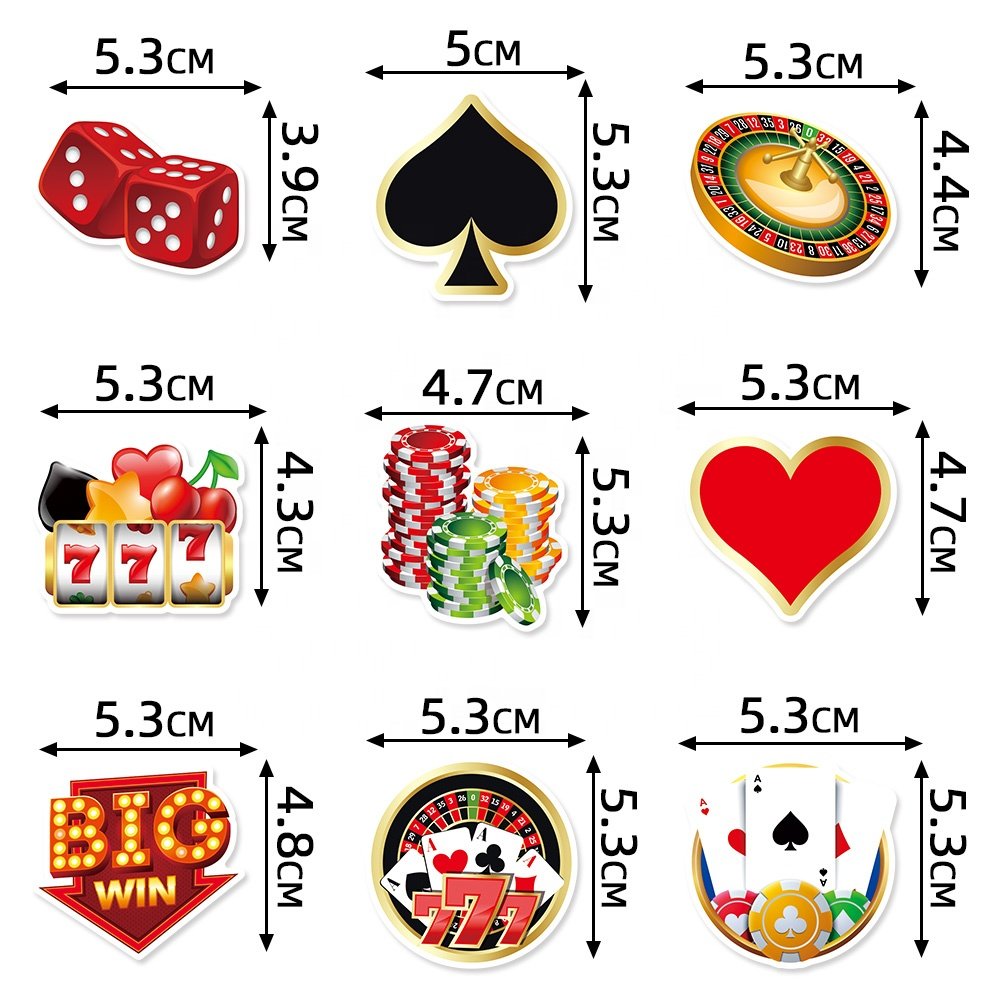 12Pcs Casino Cupcake Toppers Casino Poker Theme Party Decorations for Las Vegas Casino Night Poker Events Birthday Supplies