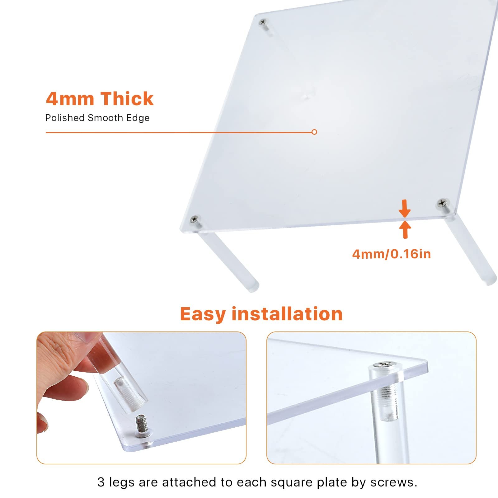 Factory customization 3 Pcs Reusable Cake Decorating Supplies Acrylic Cake Stands for Birthday Baby Shower Tea Party