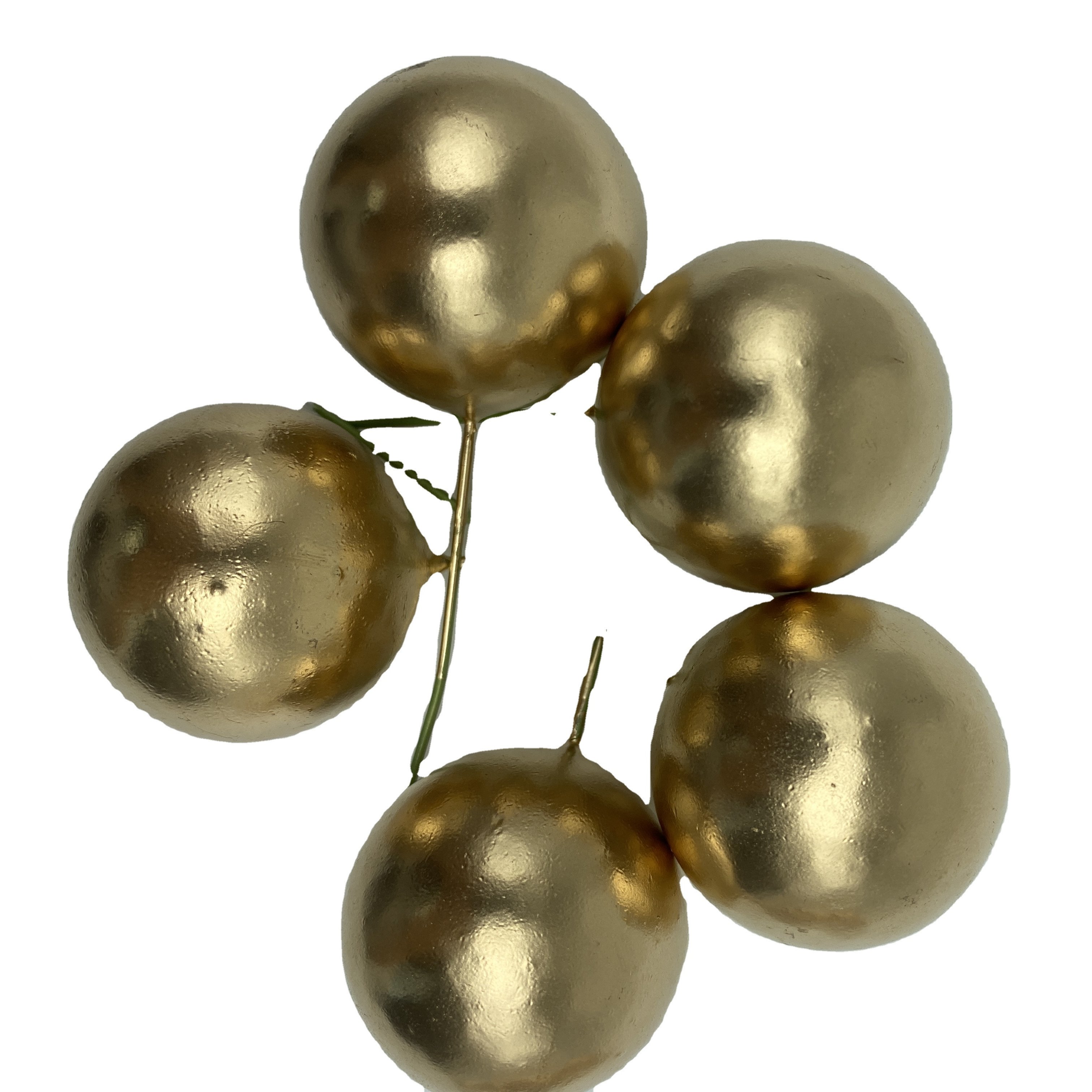 faux ball cake decoration party supplies 20pcs mixed ball Birthday cake topper matte surface gold color cake faux ball