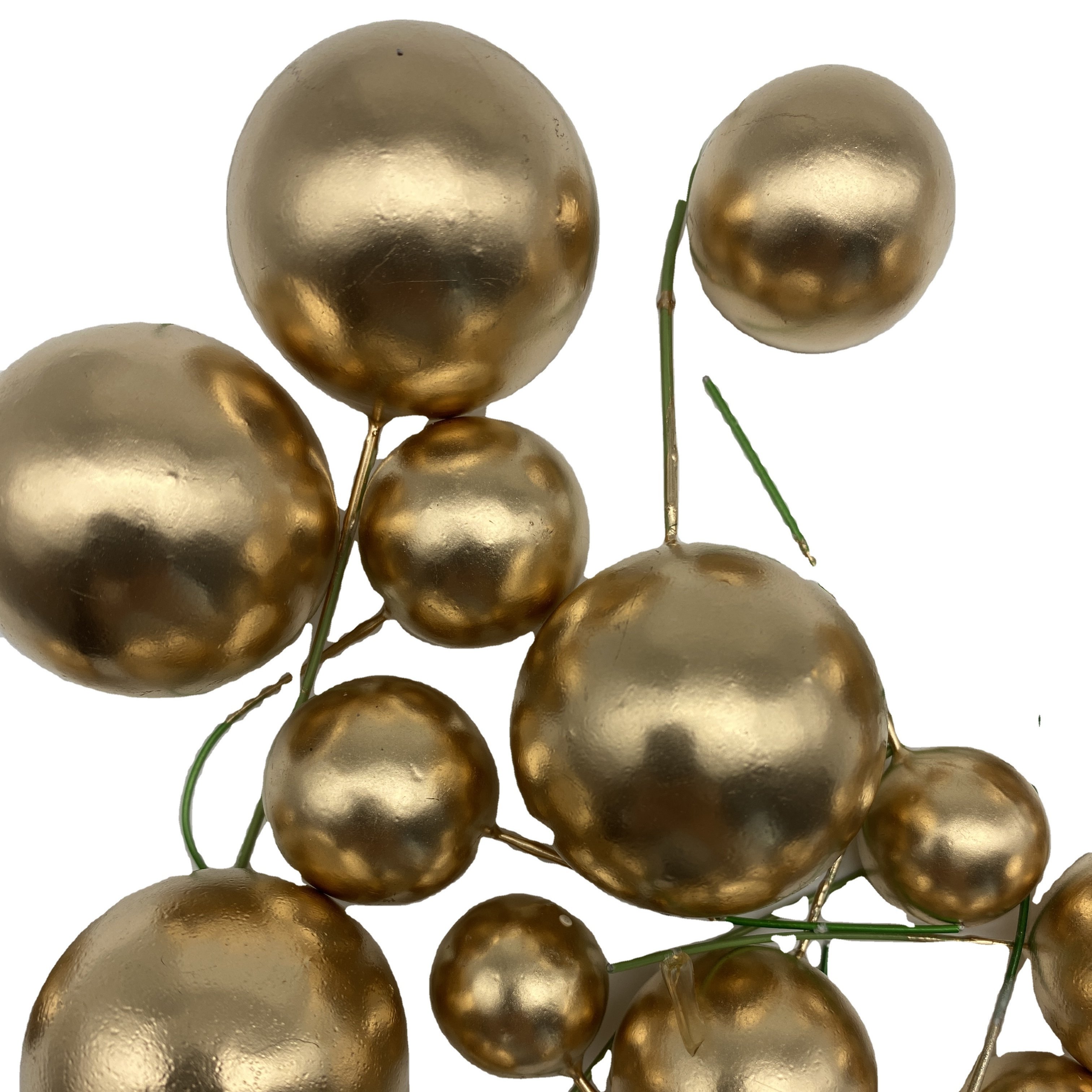 faux ball cake decoration party supplies 20pcs mixed ball Birthday cake topper matte surface gold color cake faux ball