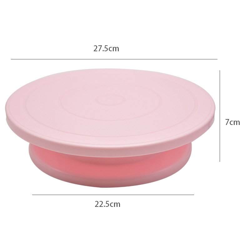 Z828 DIY Cookies Pan Baking Tool Plastic Cake Plate Turntable Rotating Anti-skid Round Cake Stand Cake Decorating Rotary Table
