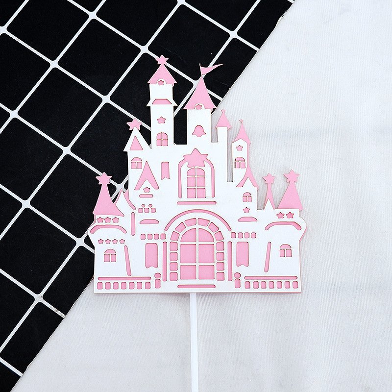 Castle Theme Cake Decoration Girls Favor Party Cake Topper Fairy Tale Party Decorations Supplies